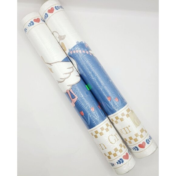 Vintage Geese Wallpaper Border Cottage Core Pink Blue Goose 2 Pack Sealed NOS - Picture 2 of 11